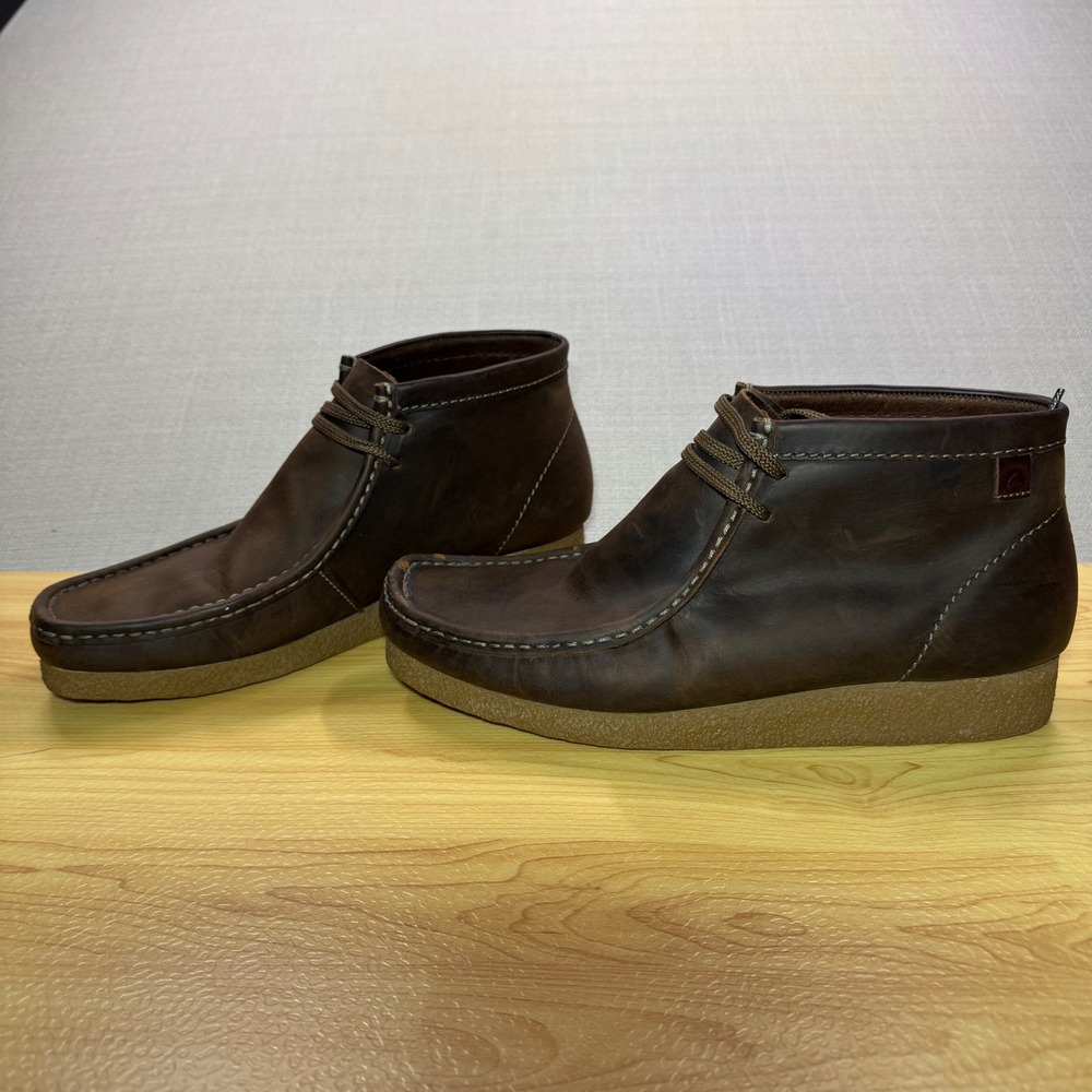 Clarks Mens Wallabee Chukka Leather Boots Dark Brown Size 12
